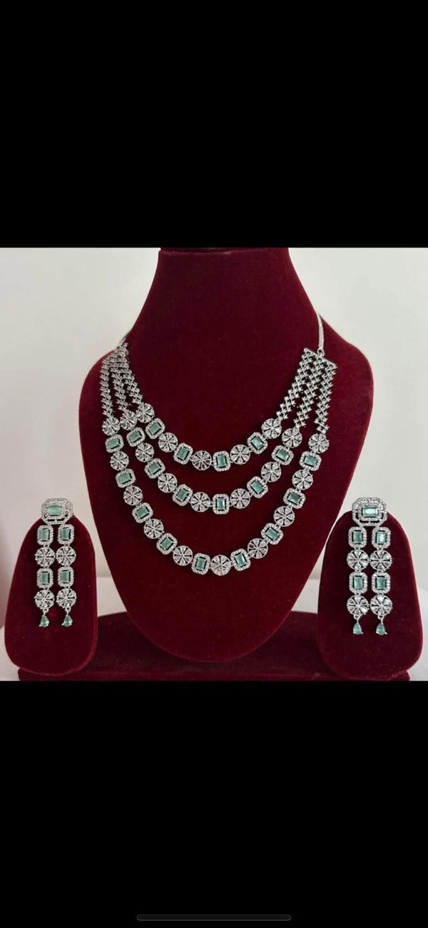 Silver AD Necklace Set