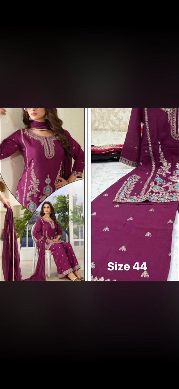 Embroidered Palazzo Suit