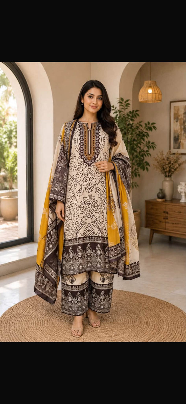Pure Muslin Palazzo Suit