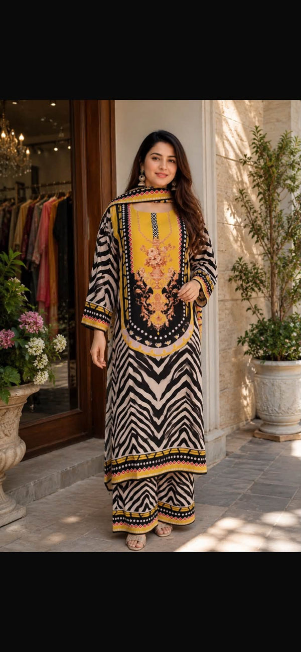 Pure Muslin Palazzo Suit