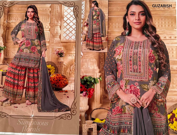 Pure Crepe Sharara Suit