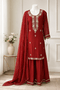 Beautiful Georgette Palazzo Suit in Rust Orange Colour