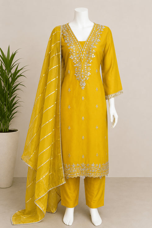 Beautiful Shimmer Suit with Gotta Patti work