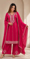 Elegant Rani Pink Glass Shimmer Suit with mirror work