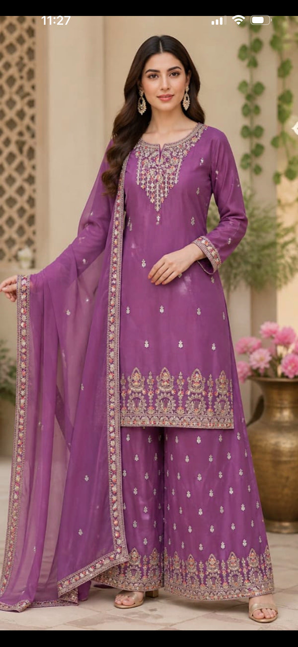 Party Wear Georgette Sharara Suit