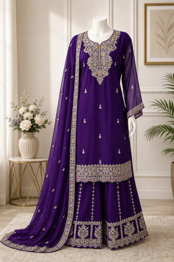 Stunning Pure Georgette Sharara Suit