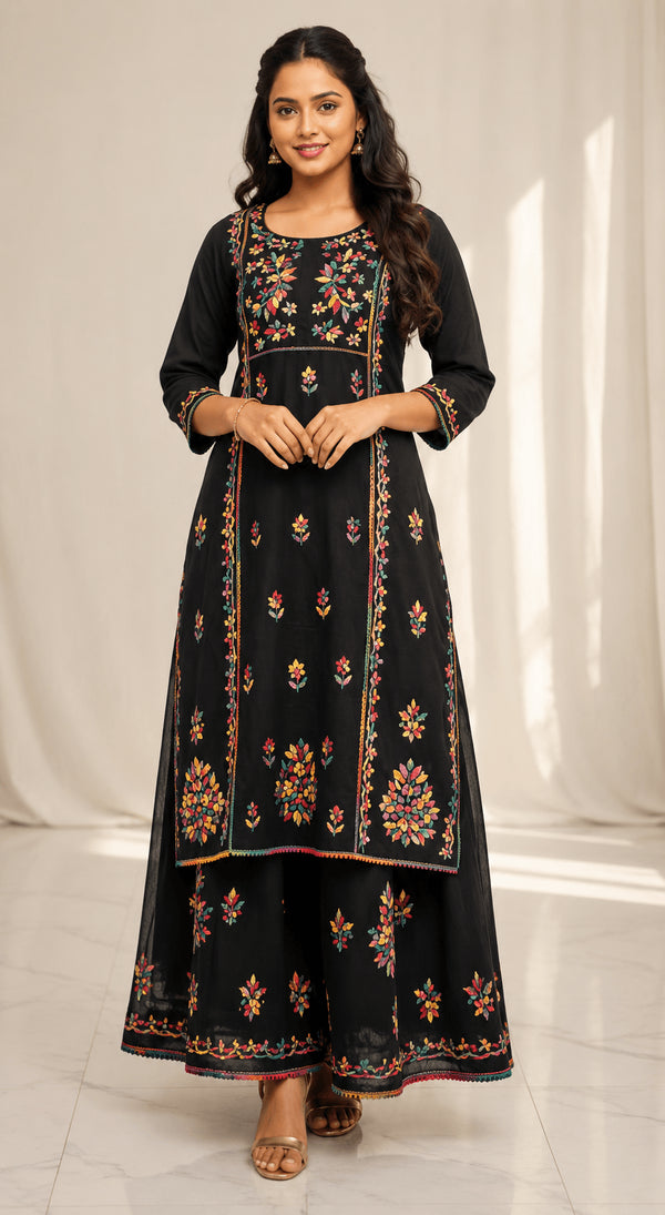 Heavy Rayon Embroidered Chikankari Coord Set