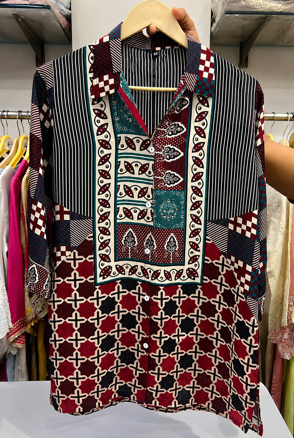 Multi-Colour Crepe Shirt